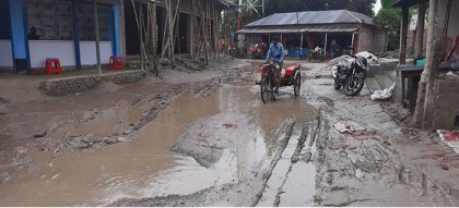 গাবতলীর তাতুঁড়া-জামিরবাড়িয়া খুপি সড়কের বেহাল অবস্থা